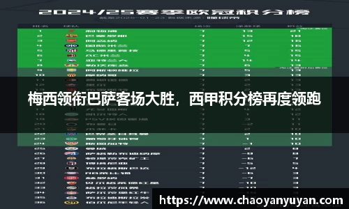 梅西领衔巴萨客场大胜，西甲积分榜再度领跑